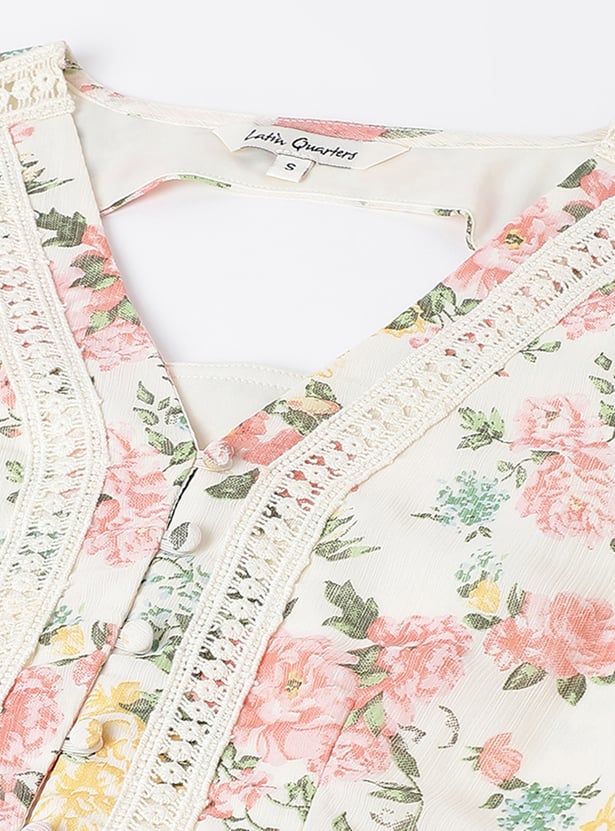 LATIN QUARTERS Floral Print A-line Dress