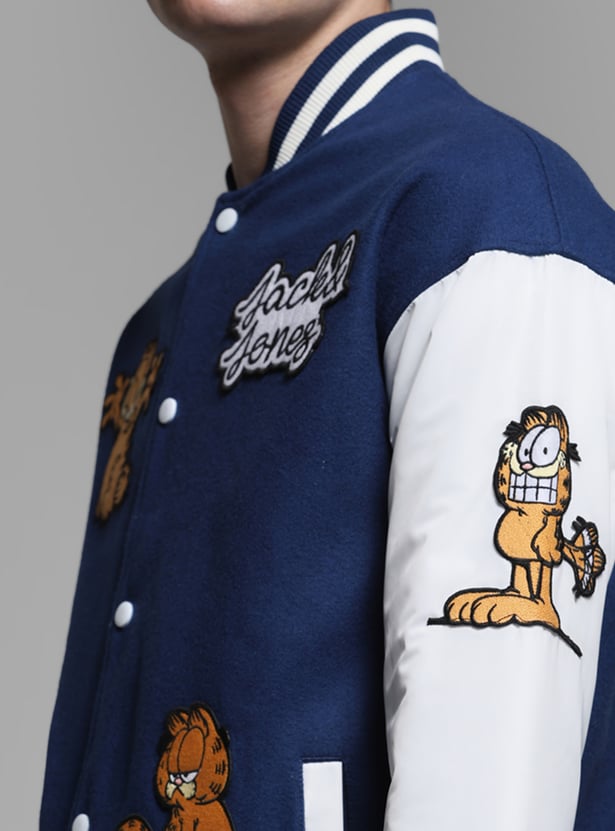 Buy JACK JONES x Garfield Applique Bomber Jacket from JACK