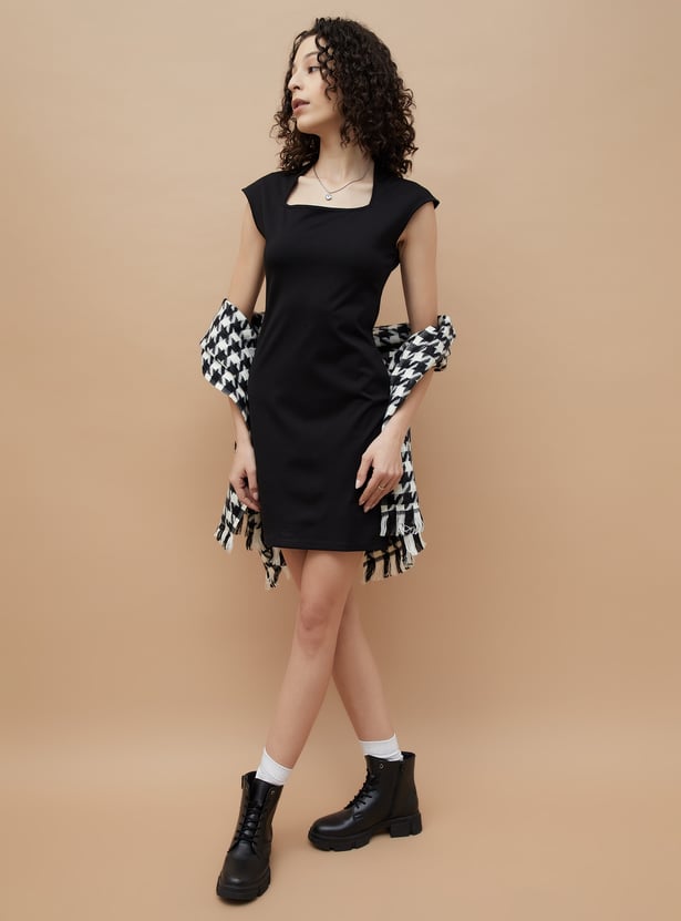 GINGER Solid Mini Dress