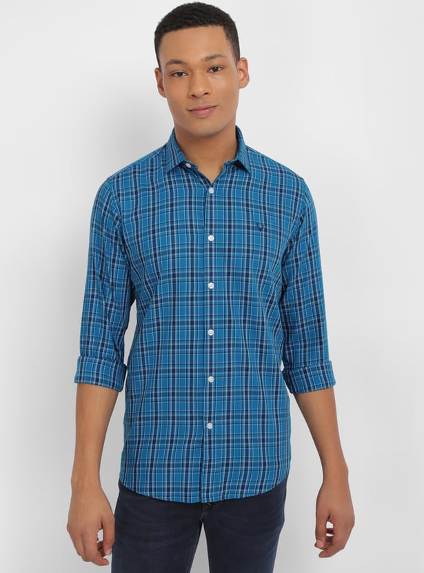 ALLEN SOLLY Checked Slim Fit Casual Shirt