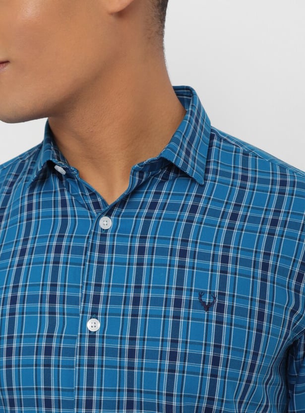 ALLEN SOLLY Checked Slim Fit Casual Shirt