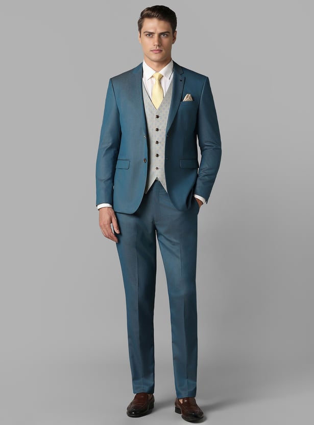 LOUIS PHILIPPE Solid Slim Fit Formal Three Piece Suit