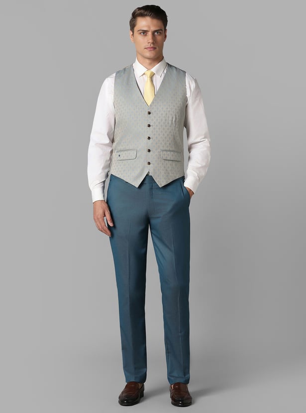 LOUIS PHILIPPE Solid Slim Fit Formal Three Piece Suit