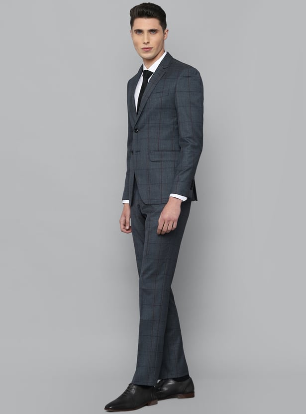 LOUIS PHILIPPE Checked Slim Fit Formal Two Piece Suit
