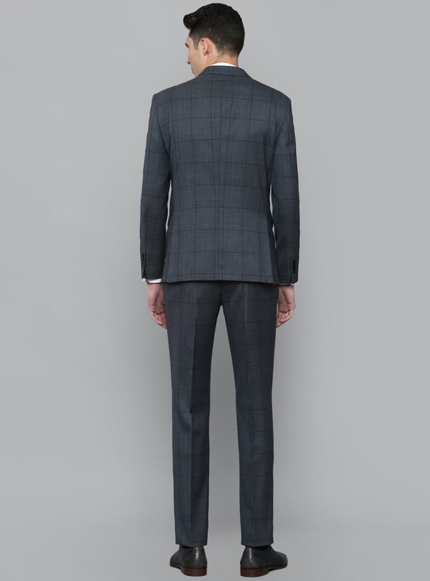 LOUIS PHILIPPE Checked Slim Fit Formal Two Piece Suit