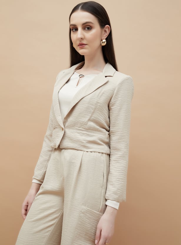 CODE Textured Single-Breasted Blazer