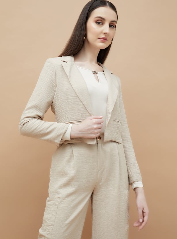 CODE Textured Single-Breasted Blazer