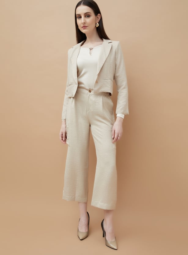 CODE Textured Single-Breasted Blazer