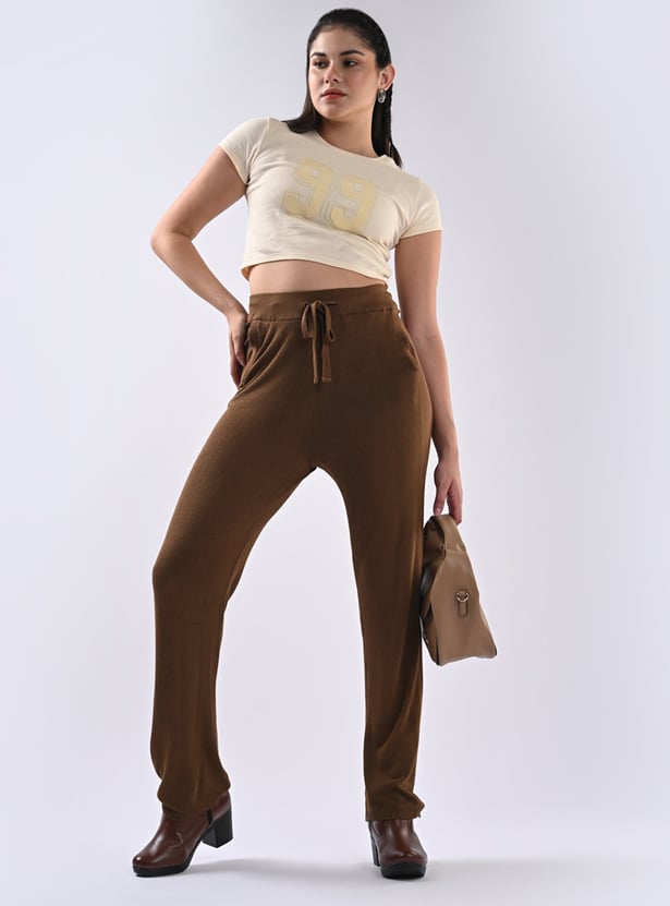 KRAUS Solid High-Rise Track Pants