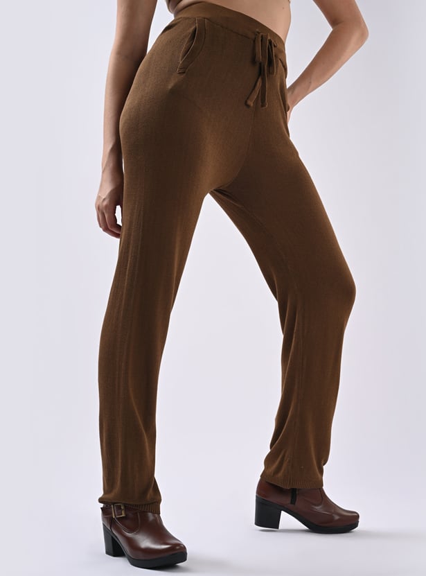KRAUS Solid High-Rise Track Pants