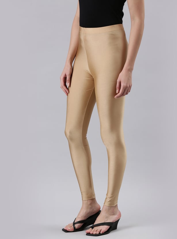 Buy GO COLORS Solid Ankle-Length Leggings from Go_Colors at just