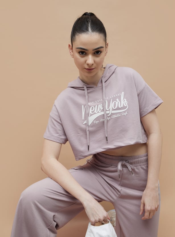 KAPPA Typographic Print Cropped T-shirt