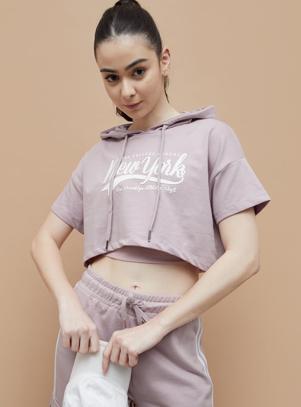 KAPPA Typographic Print Cropped T-shirt