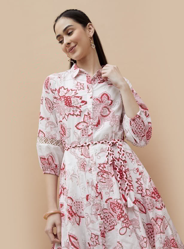COLOUR ME Floral Print A-Line Dress
