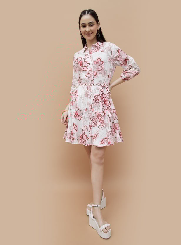 COLOUR ME Floral Print A-Line Dress
