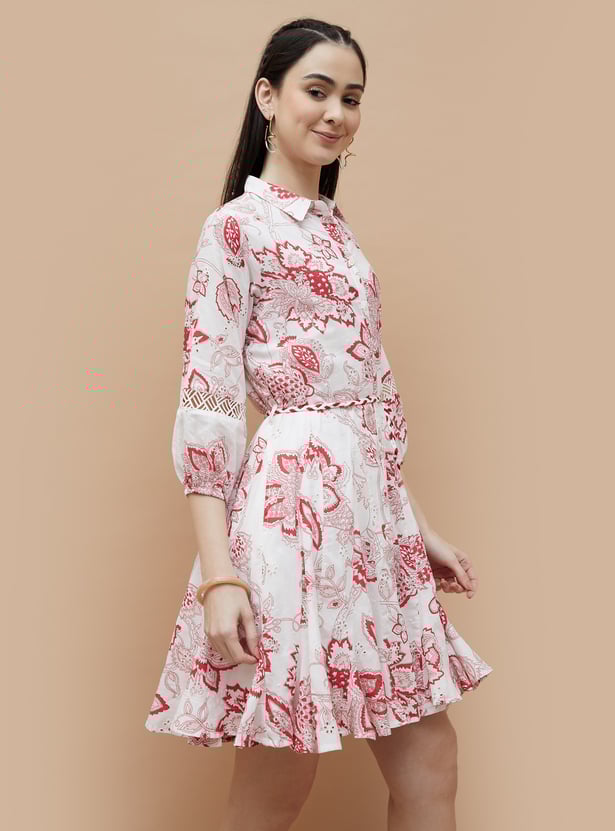 COLOUR ME Floral Print A-Line Dress