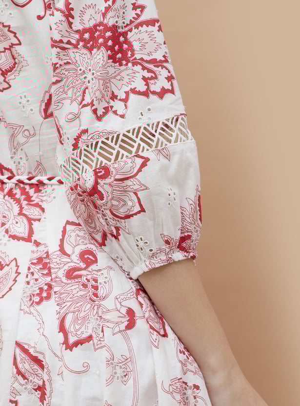 COLOUR ME Floral Print A-Line Dress