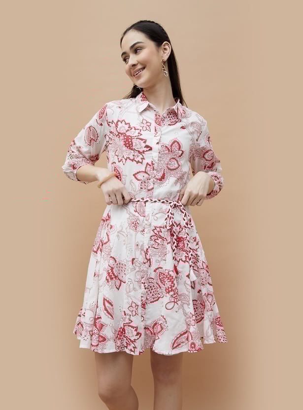 COLOUR ME Floral Print A-Line Dress