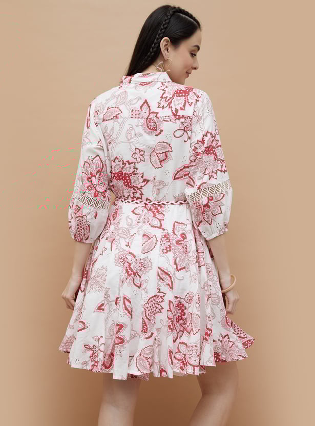 COLOUR ME Floral Print A-Line Dress