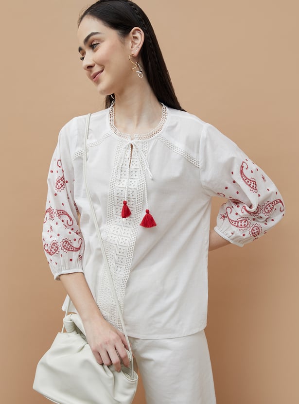 Buy COLOUR ME Embroidered Top from Colour Me by Melange at just INR 1299.0