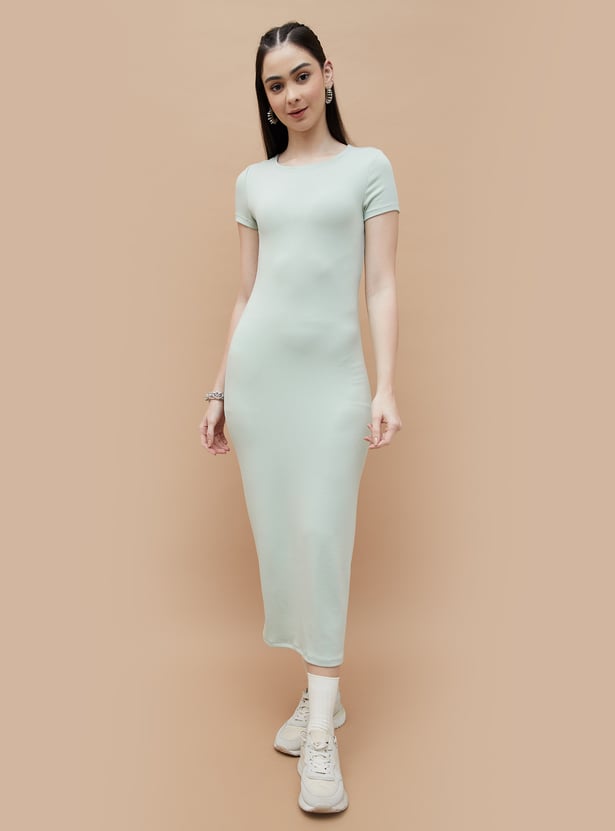 GINGER Solid Bodycon Dress