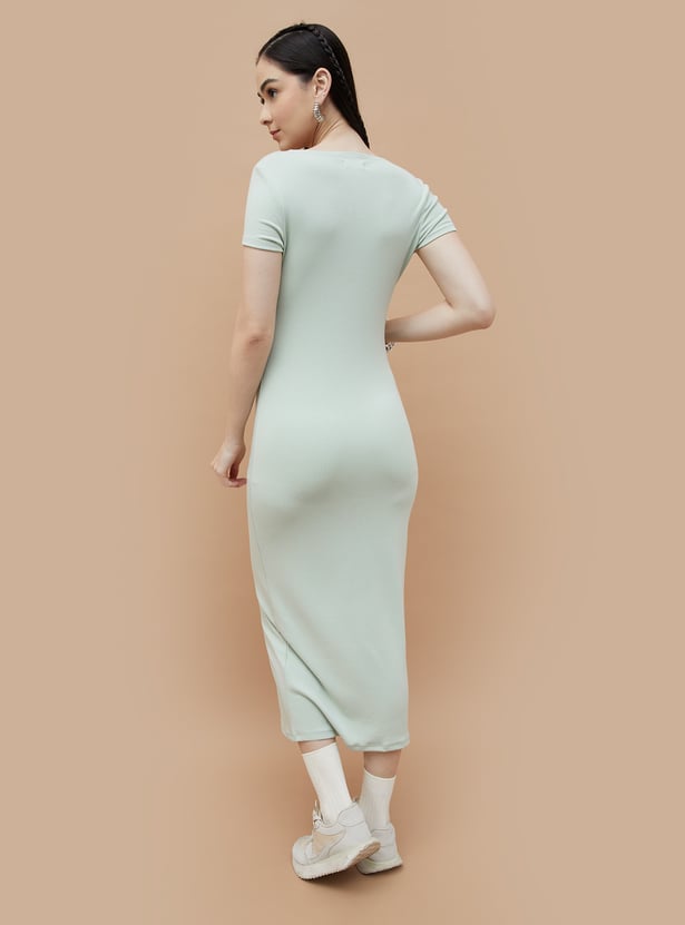 GINGER Solid Bodycon Dress