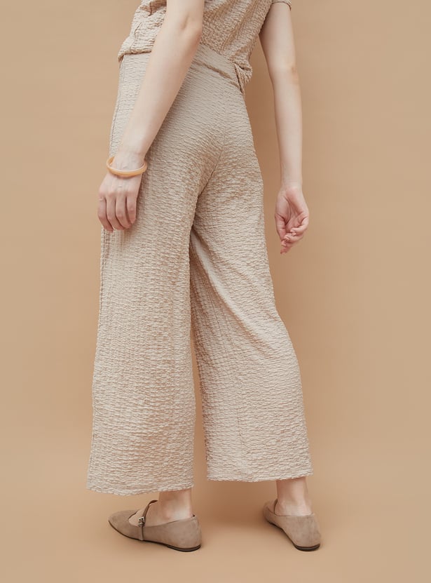CODE Textured Wide Leg Trousers