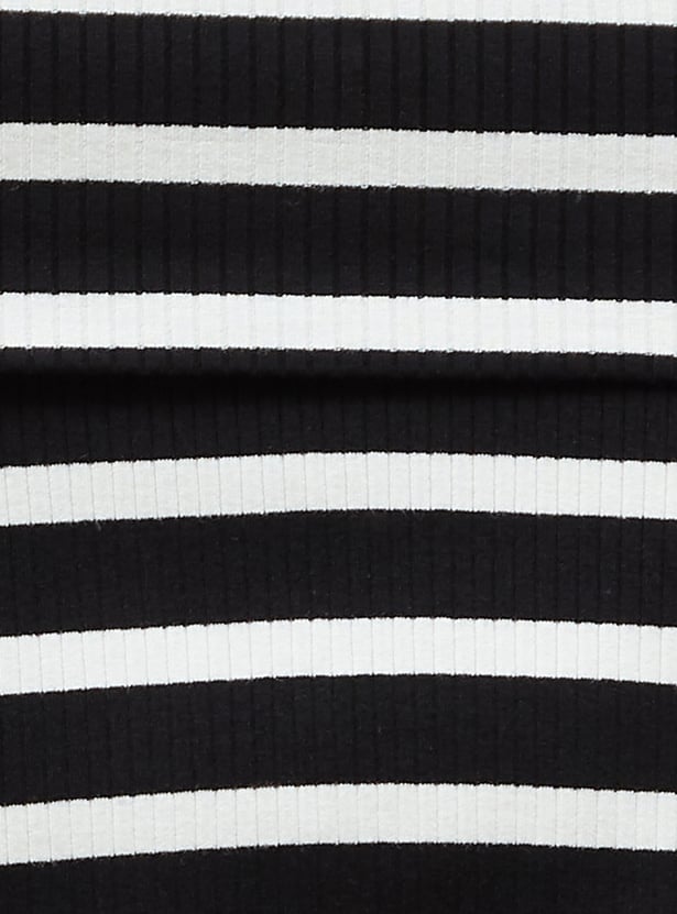 CODE Striped Off-Shoulder Top