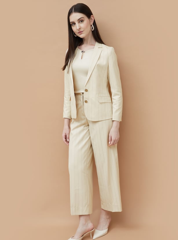 CODE CLASSIC Striped Single-Breasted Blazer