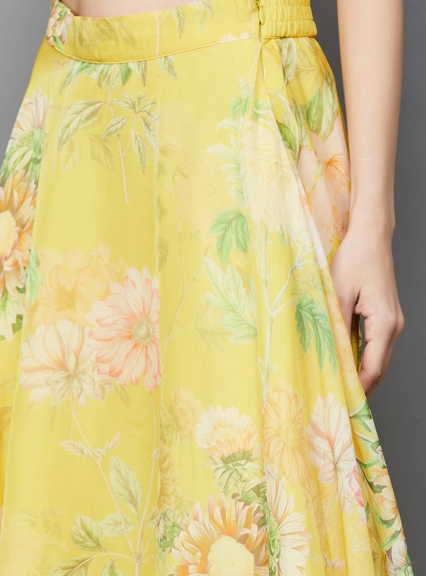 W Floral Printed Skirt Set