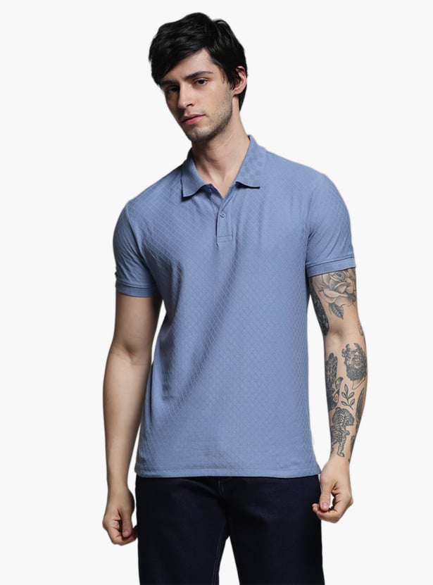 Buy JACK JONES Textured Slim Fit Polo T-Shirt from JACK JONES
