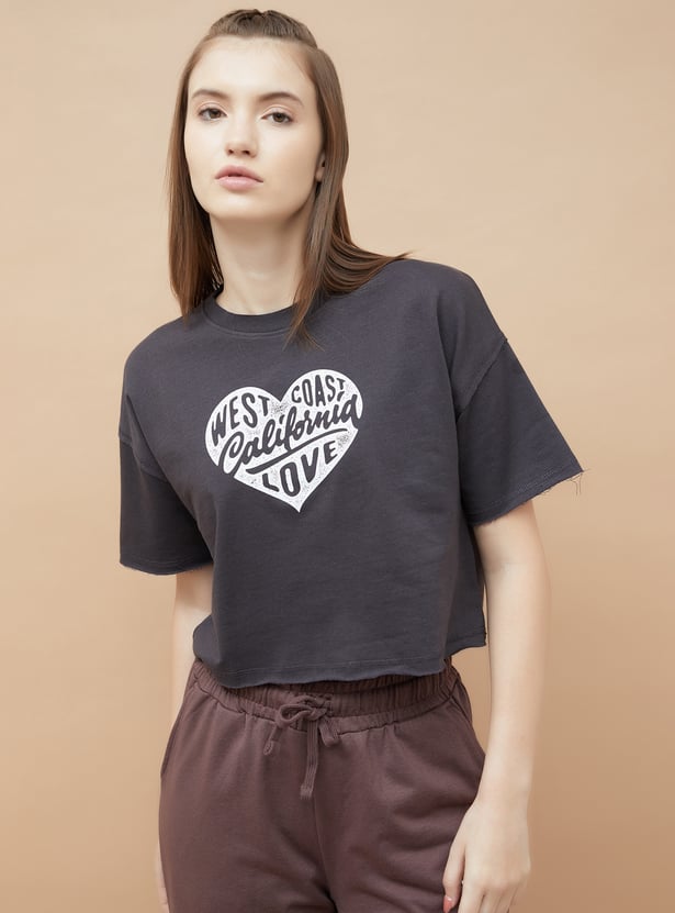 KAPPA Printed Boxy Fit Crop T-shirt