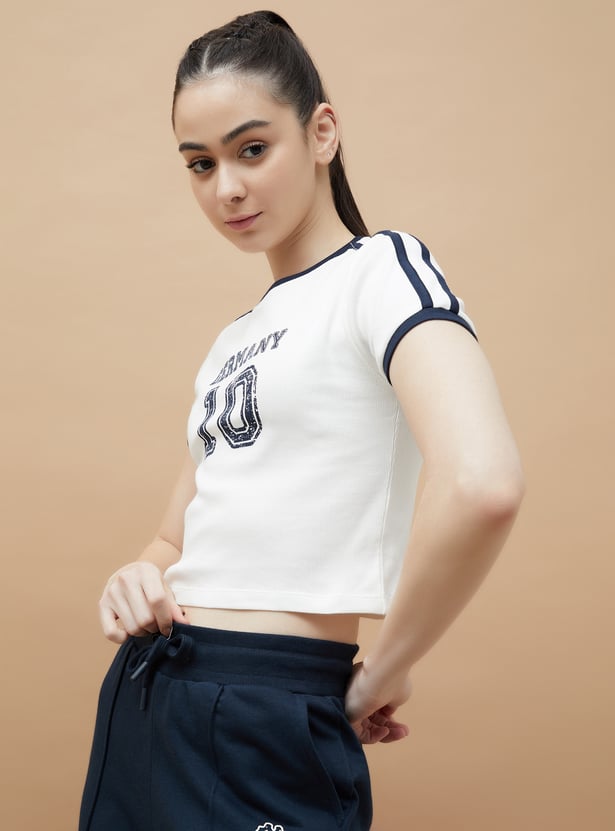 KAPPA Printed Crop Sports T-shirt