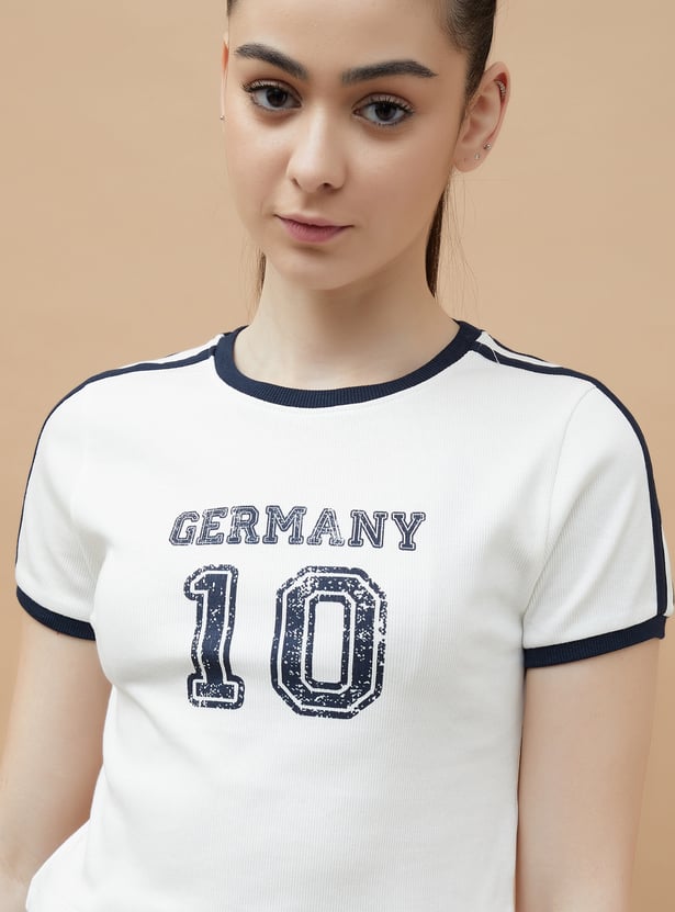 KAPPA Printed Crop Sports T-shirt