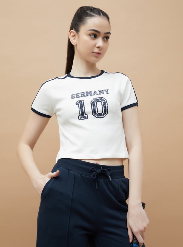 KAPPA Printed Crop Sports T-shirt