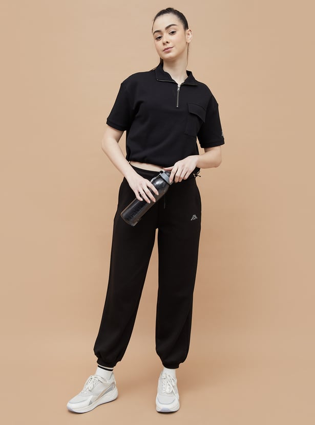 KAPPA Solid Collared Crop T-shirt