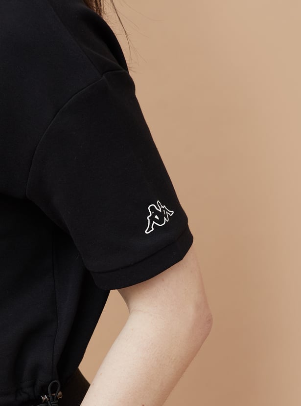 KAPPA Solid Collared Crop T-shirt
