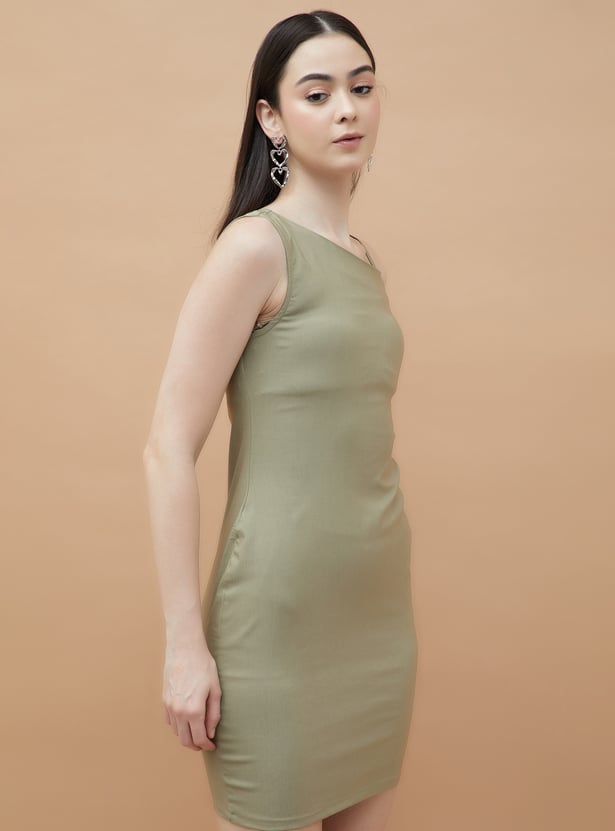 GINGER Solid Bodycon Mini Dress