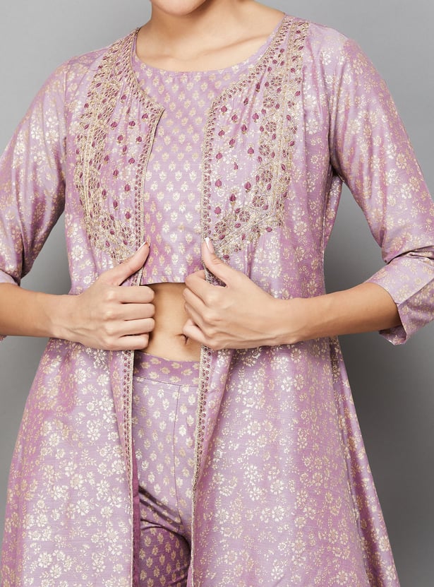SPAN Foil Print Co-Ord Set with Jacket