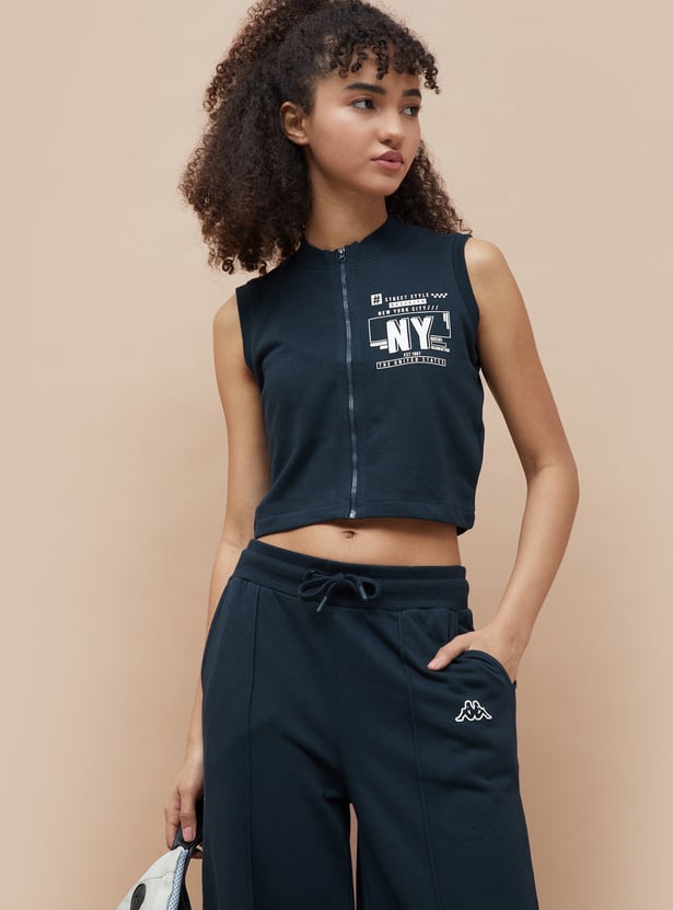 KAPPA Printed Sleeveless Crop Top