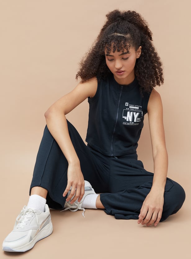 KAPPA Printed Sleeveless Crop Top