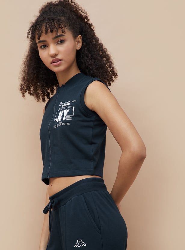 KAPPA Printed Sleeveless Crop Top