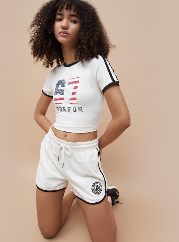 KAPPA Printed Cropped Sports T-shirt