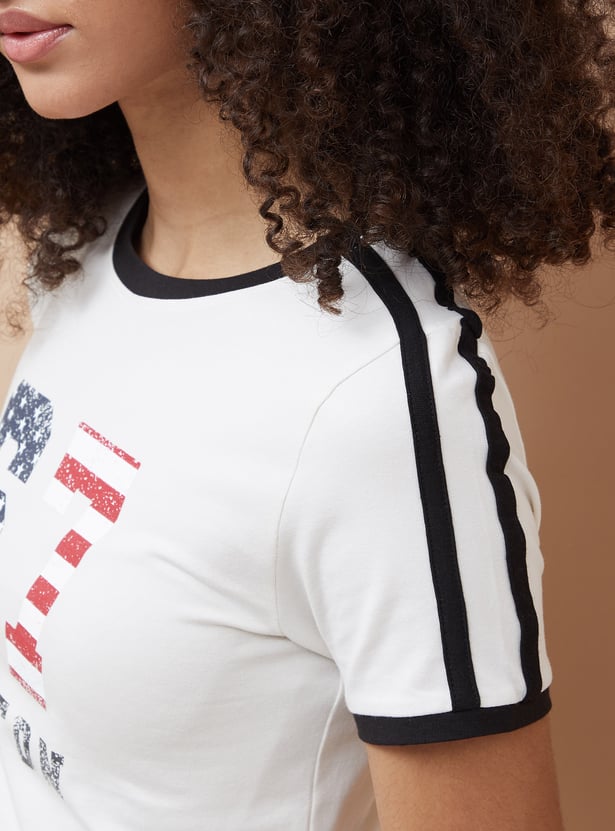 KAPPA Printed Cropped Sports T-shirt