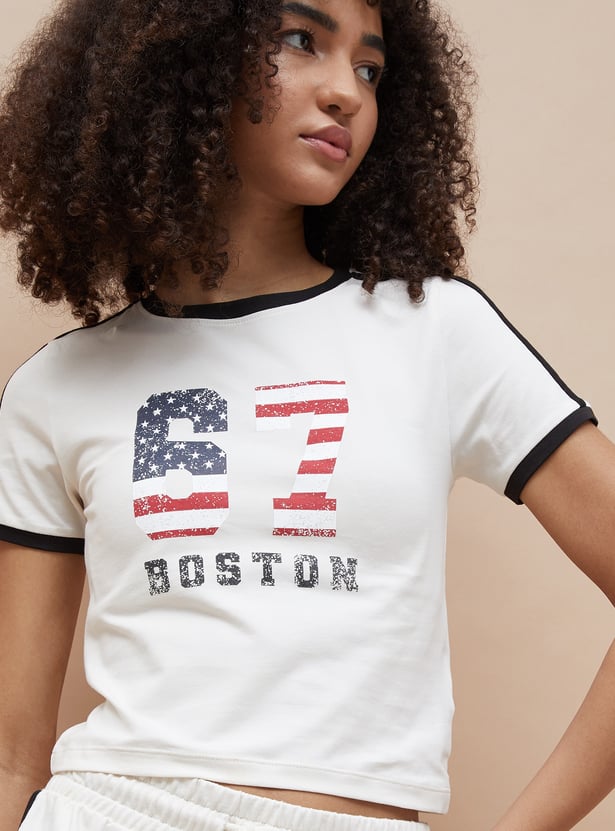 KAPPA Printed Cropped Sports T-shirt