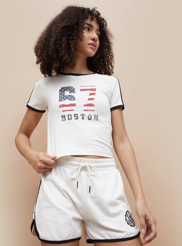 KAPPA Printed Cropped Sports T-shirt