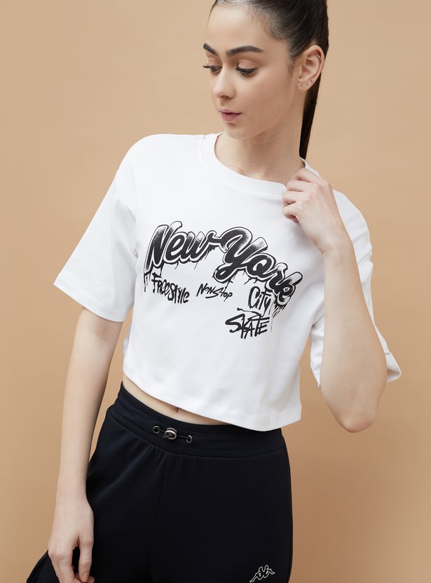 KAPPA Graphic Print Cropped T-shirt