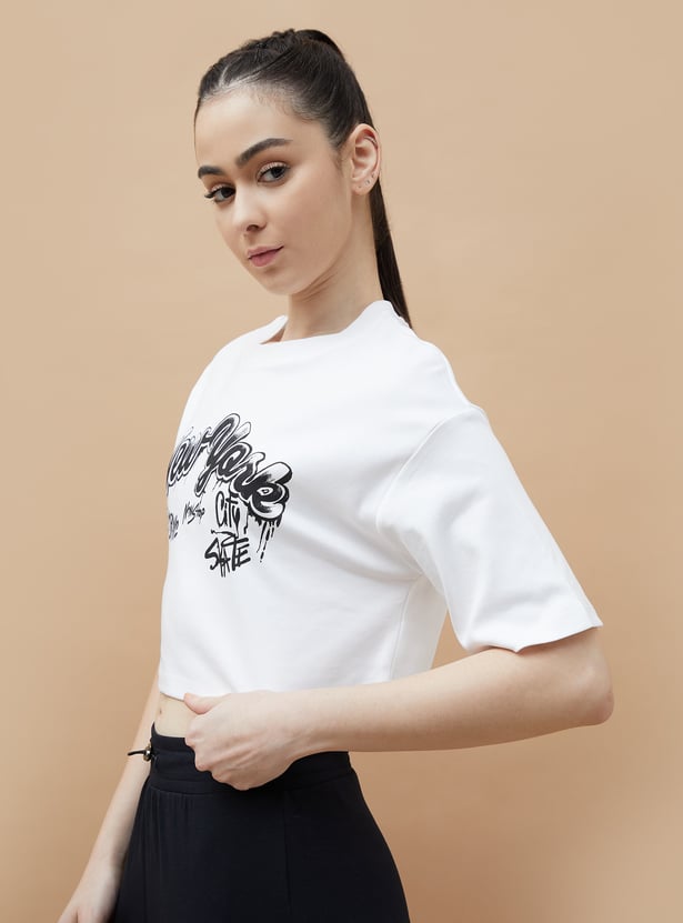 KAPPA Graphic Print Cropped T-shirt