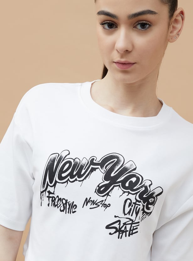 KAPPA Graphic Print Cropped T-shirt