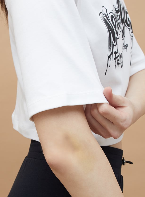 KAPPA Graphic Print Cropped T-shirt